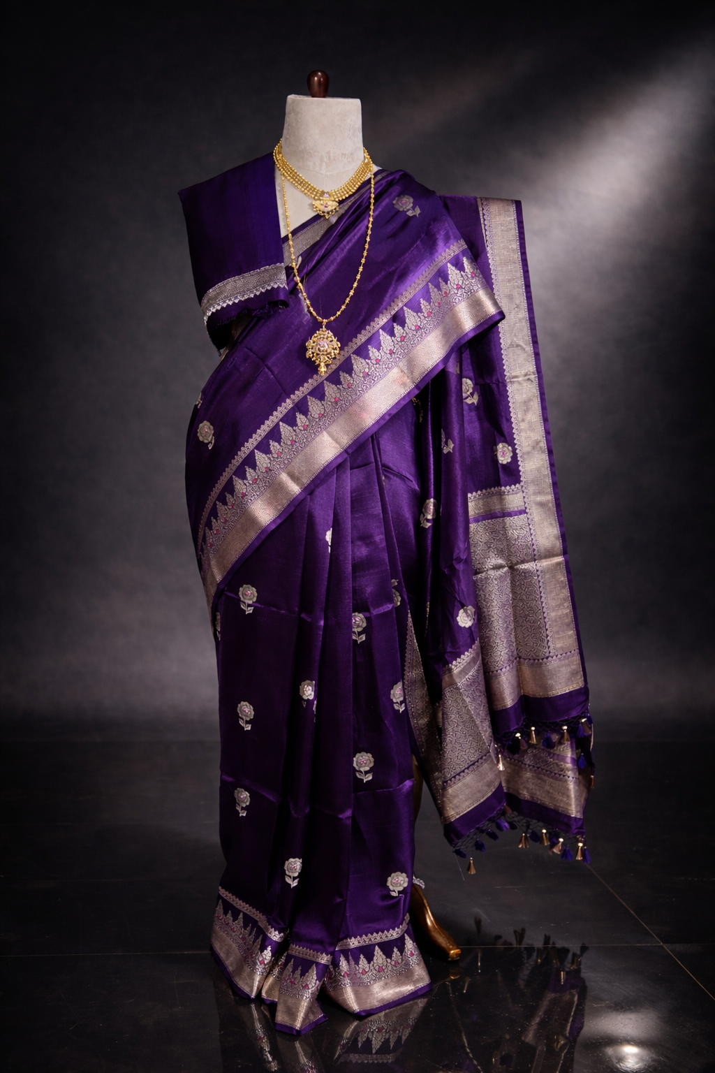 Purple Banarasi Raw Silk