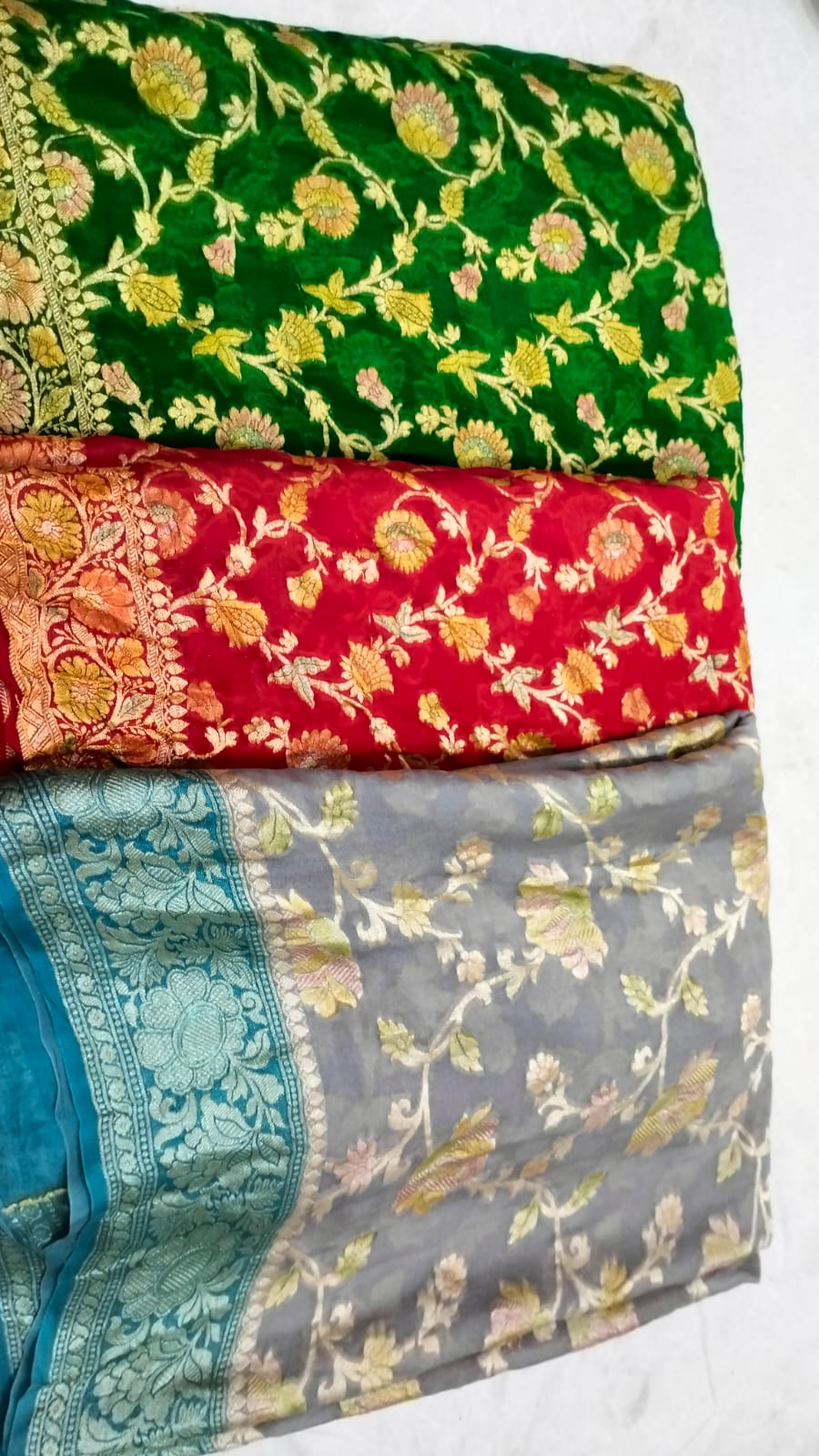 Pure Khaddi Georgette Handbrush &amp; Meenakari Saree