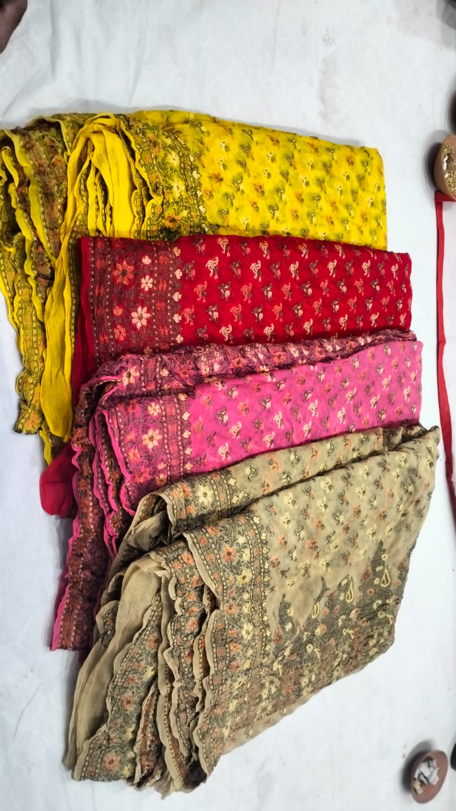 Pure Khaddi Georgette Handbrush &amp; Meenakari Saree