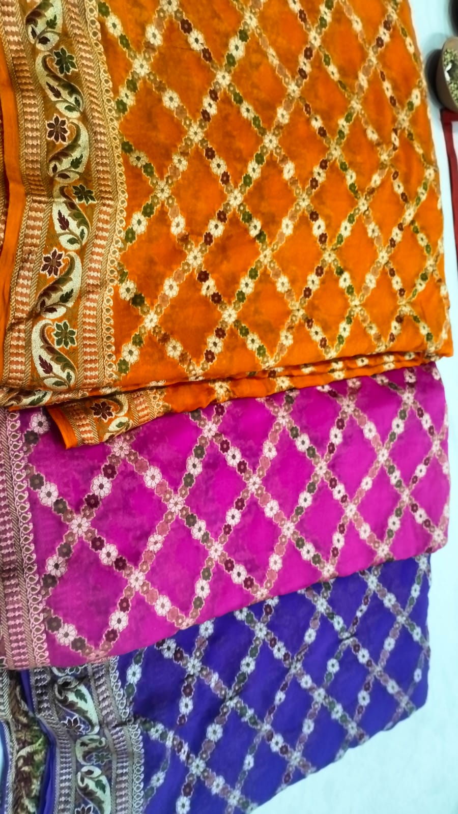 Pure Khaddi Georgette Handbrush &amp; Meenakari Saree