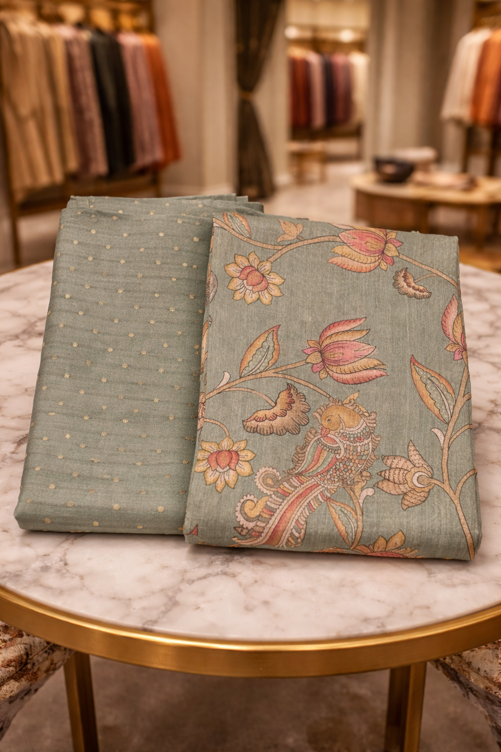 Tussar Silk with Kalamkari Duppata