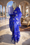 Blue Banarasi Raw Silk