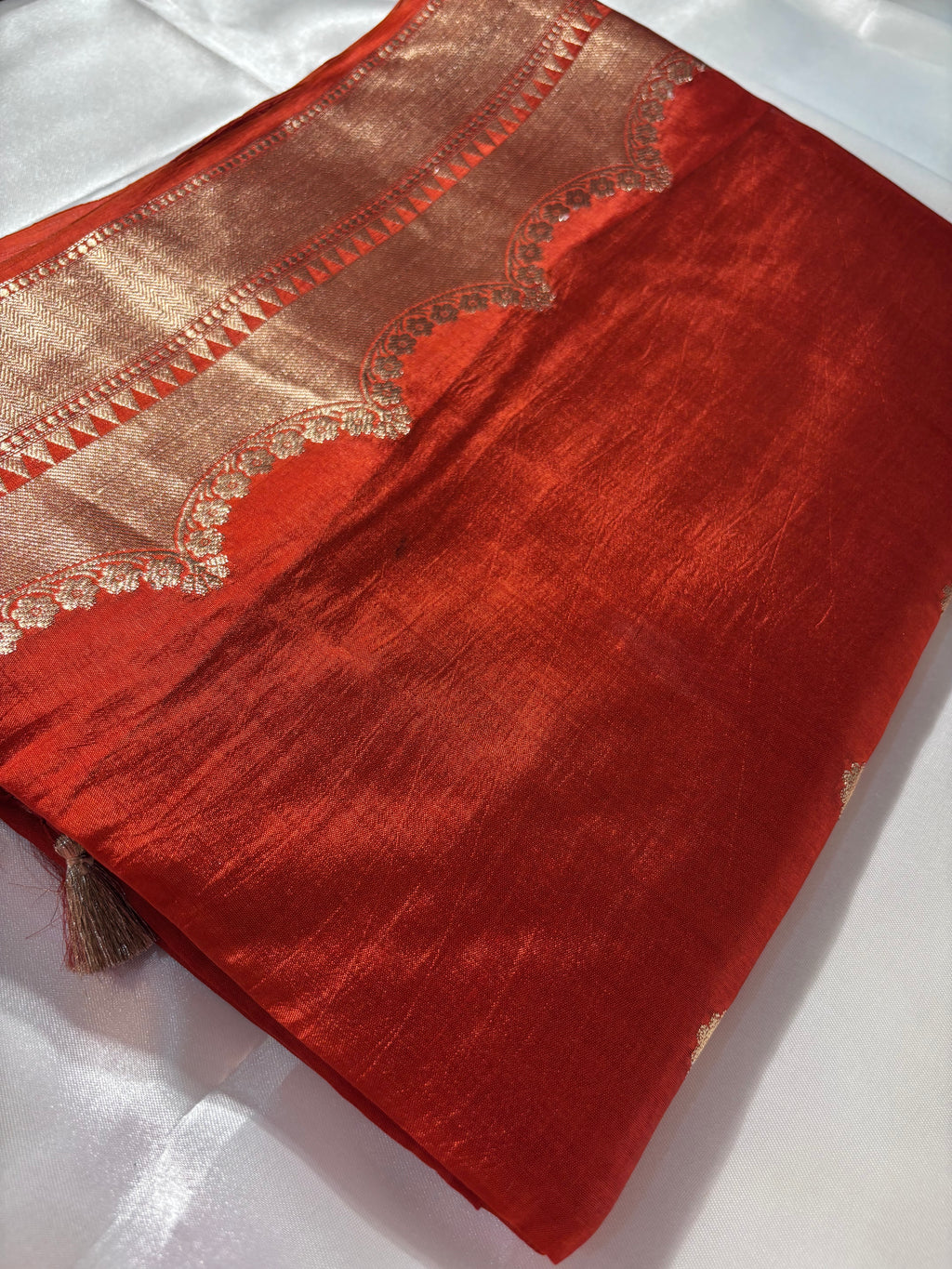 Orange Raw Silk Saree