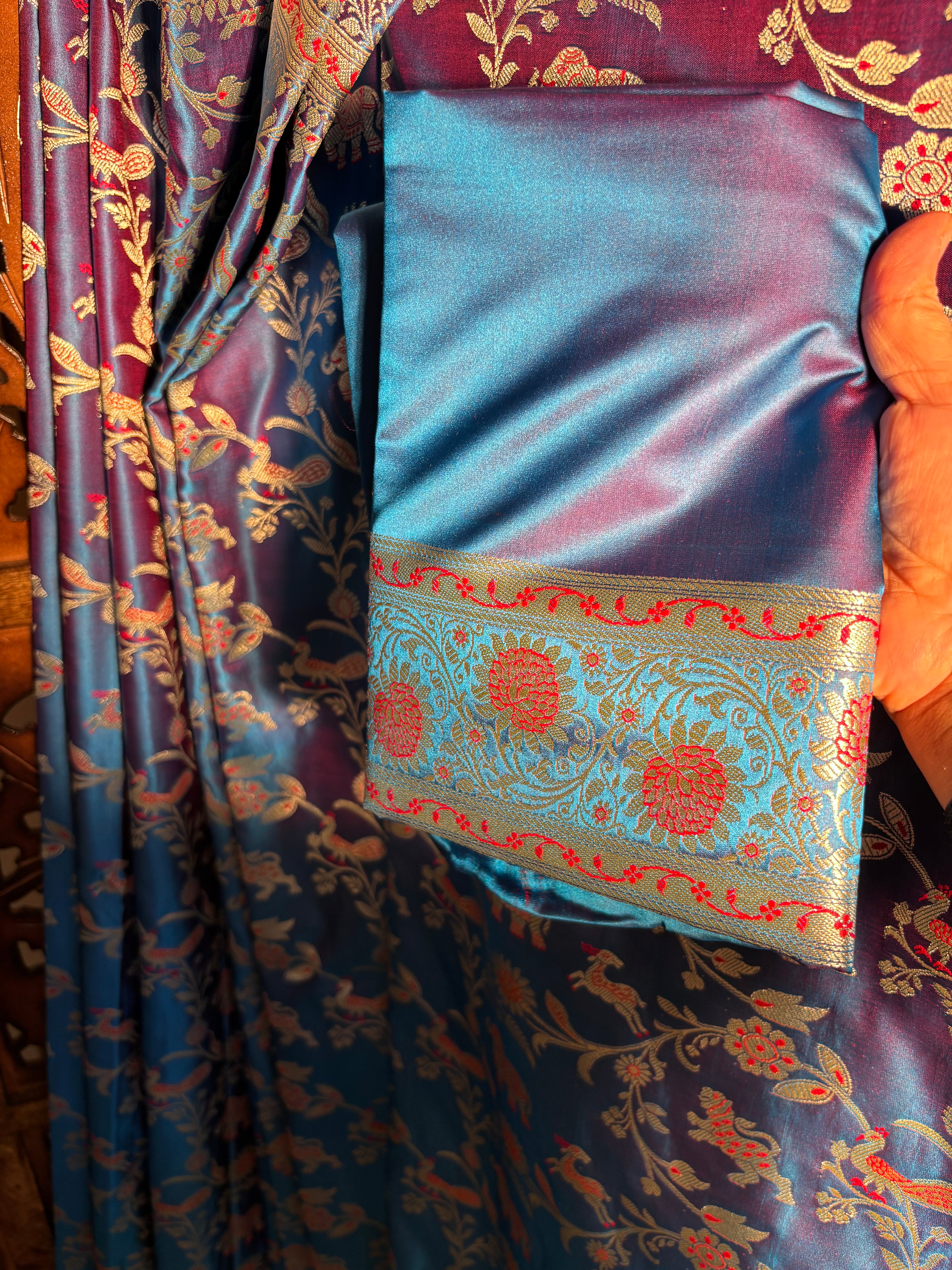 Mashroo Saree with Forest Motifs