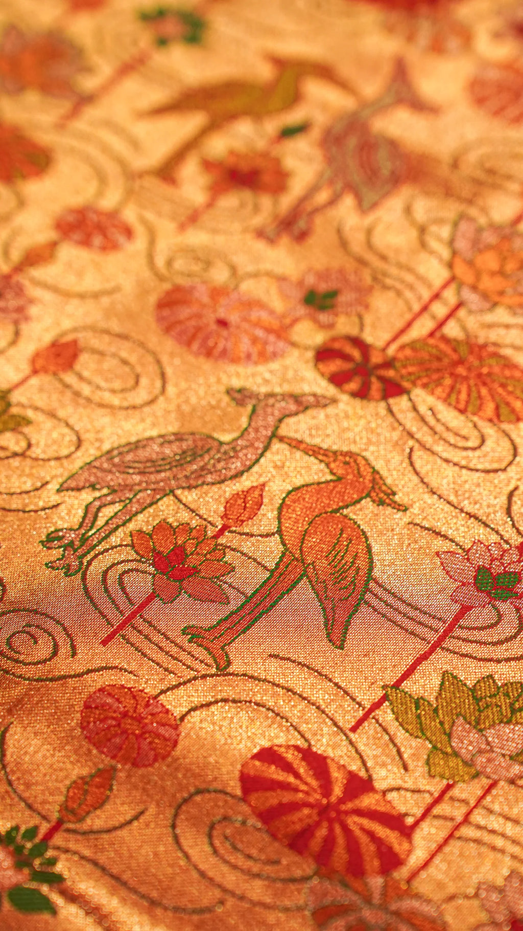 Banarasi Golden–Red Kanjivaram Silk Saree