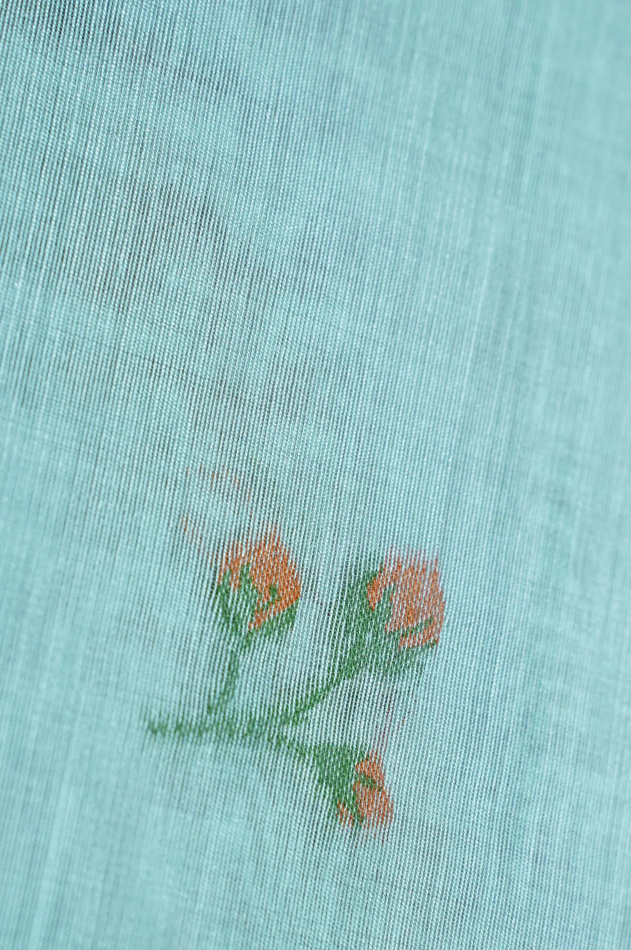 Sea Green Chanderi Jamdani Silk Saree