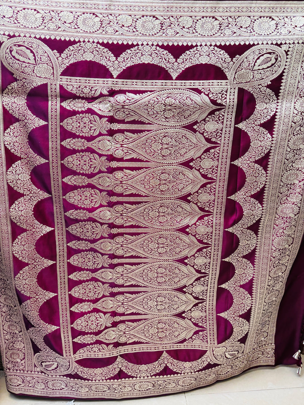 Maroon Mashroo Silk Saree