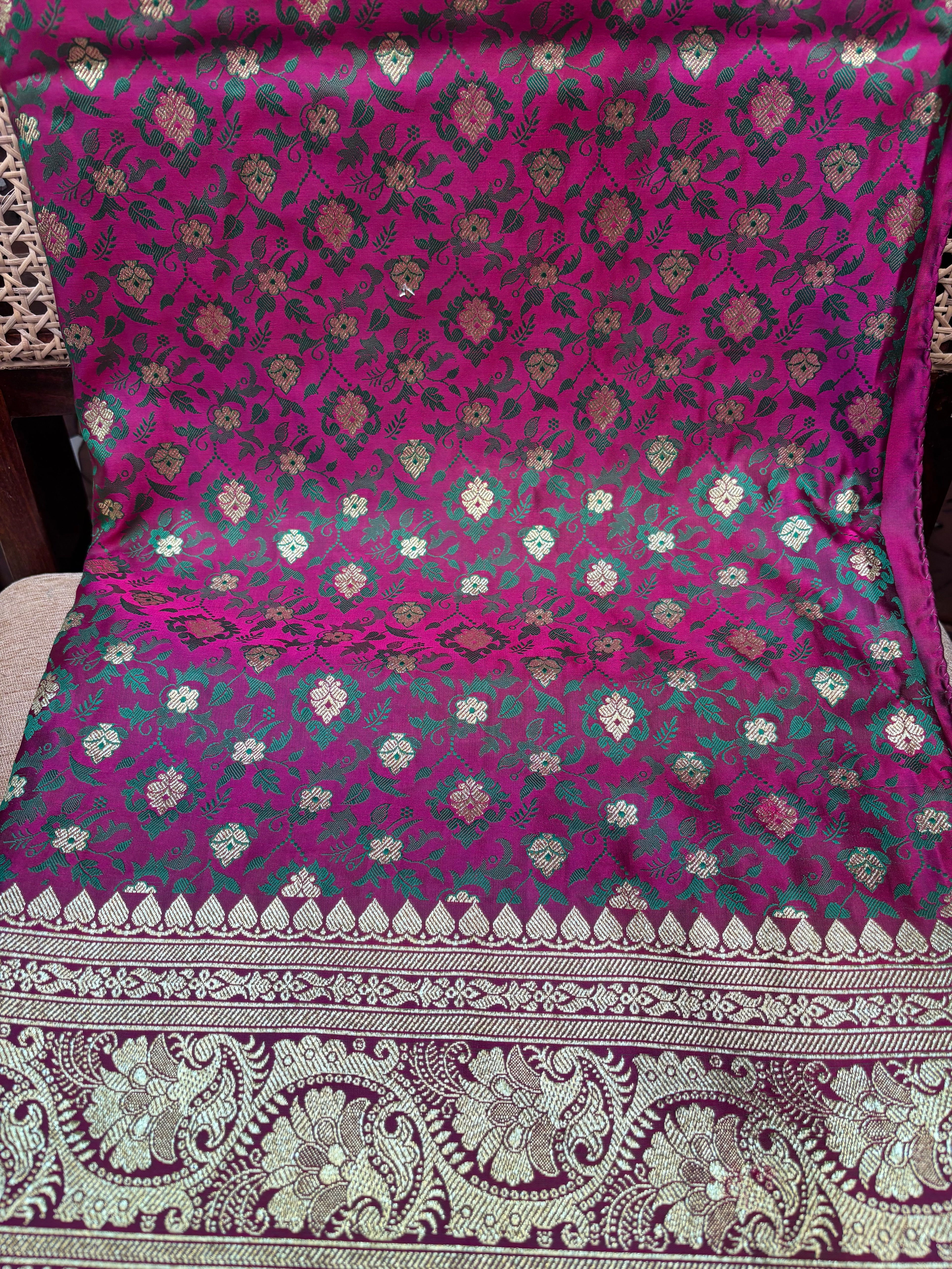 Tanchoi Meenakari Silk Saree