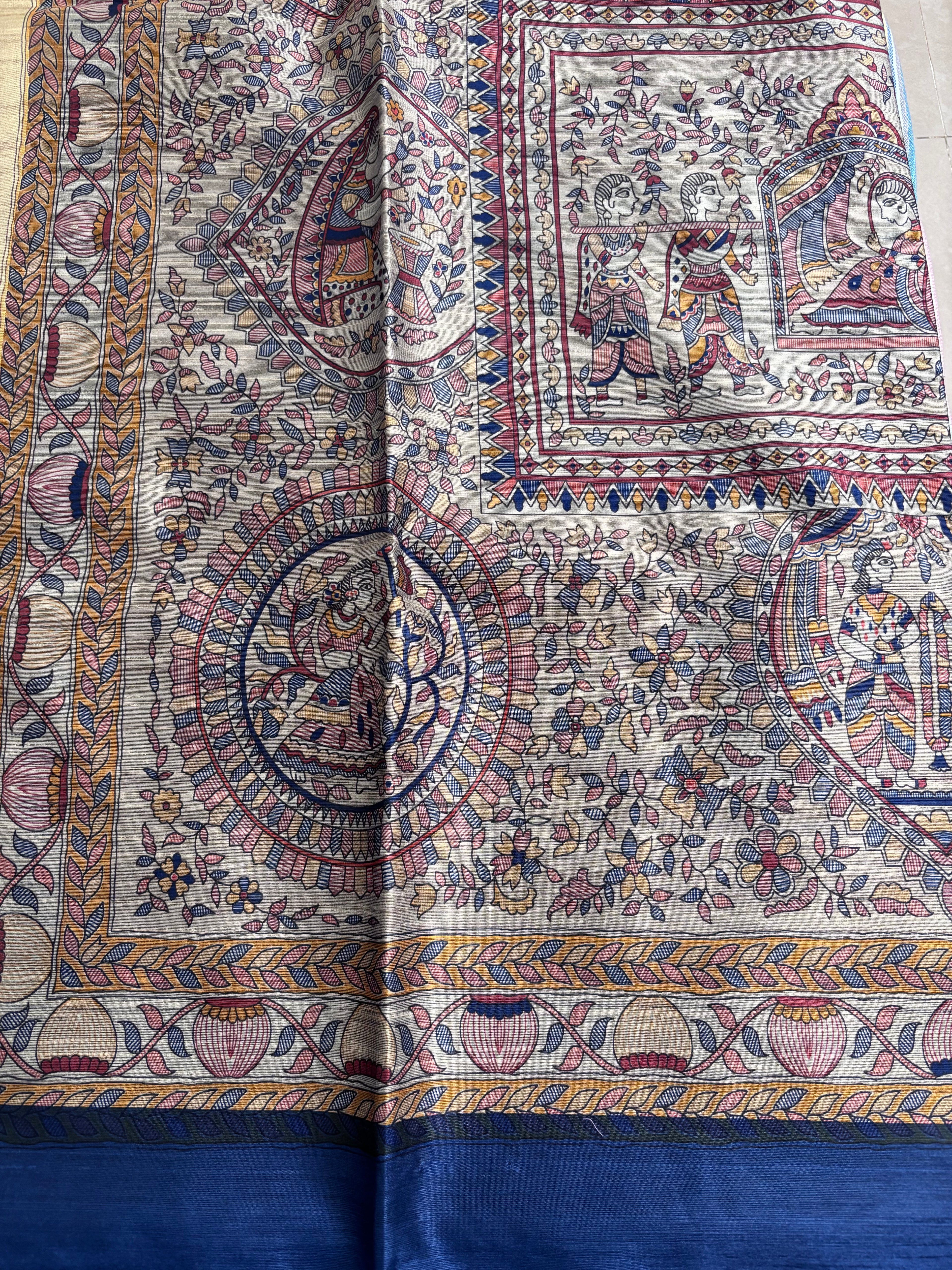 Madhubani Raw Silk Saree