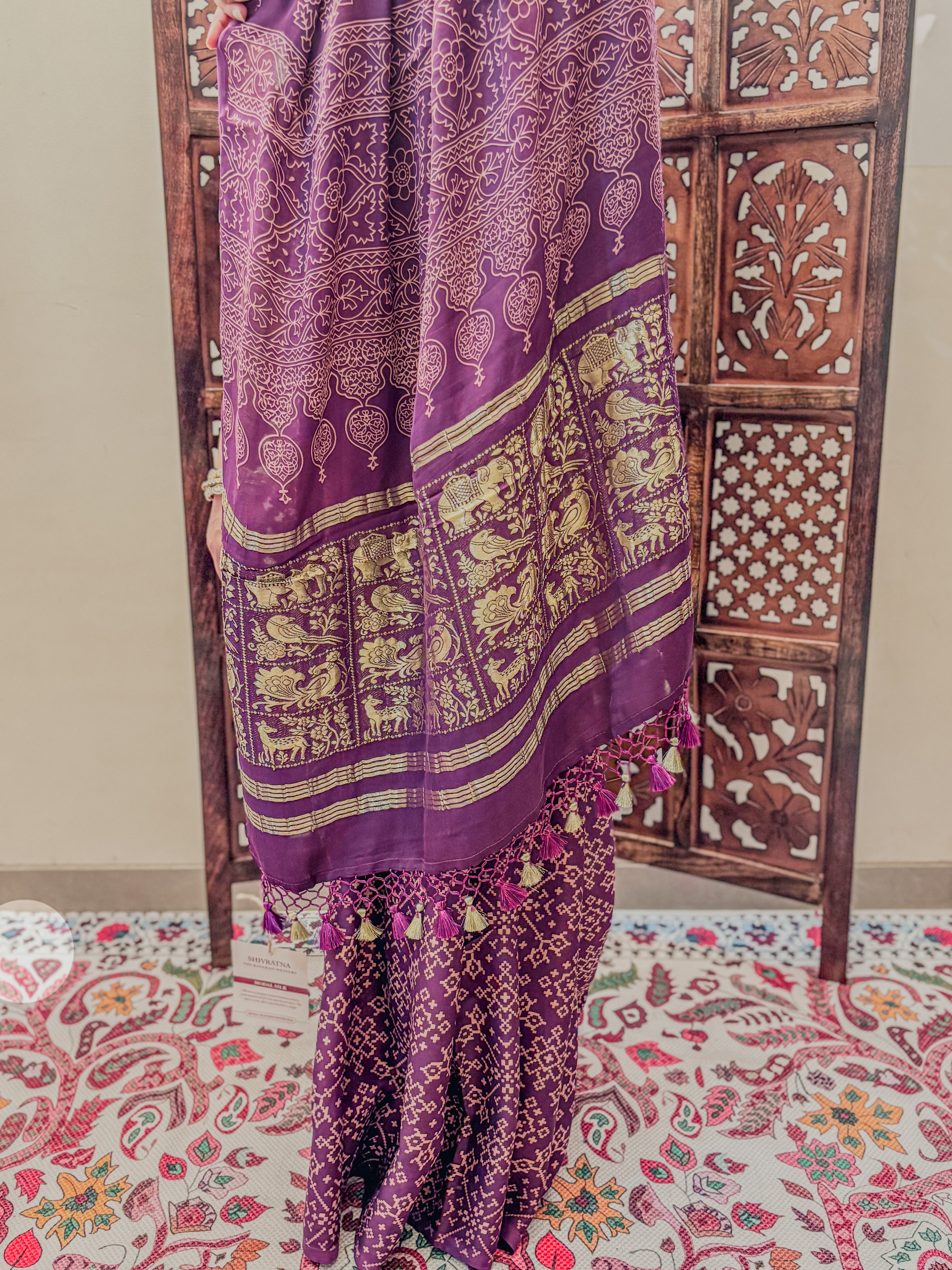 Modal Silk Saree with Zari Work