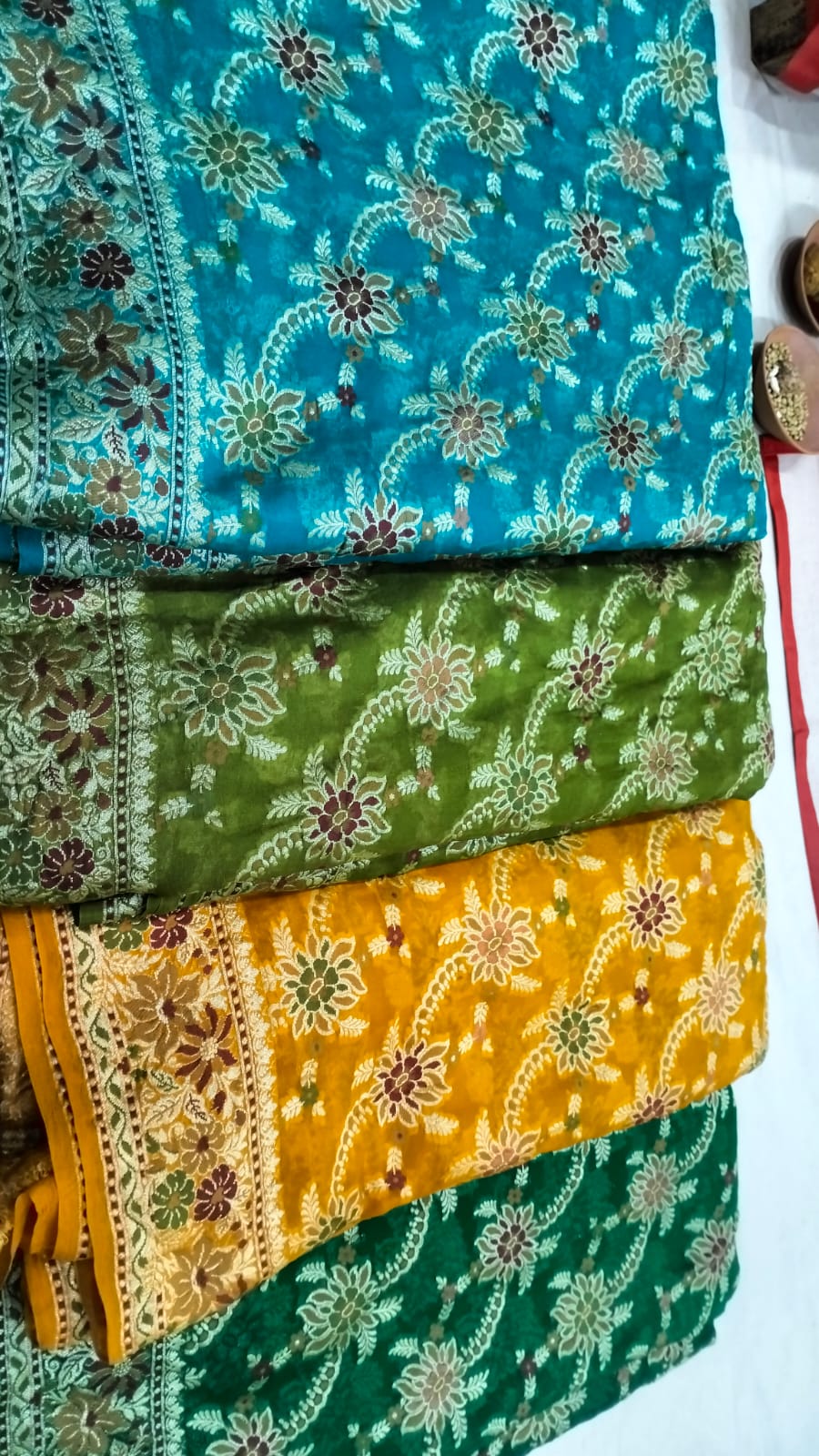 Pure Khaddi Georgette Handbrush &amp; Meenakari Saree